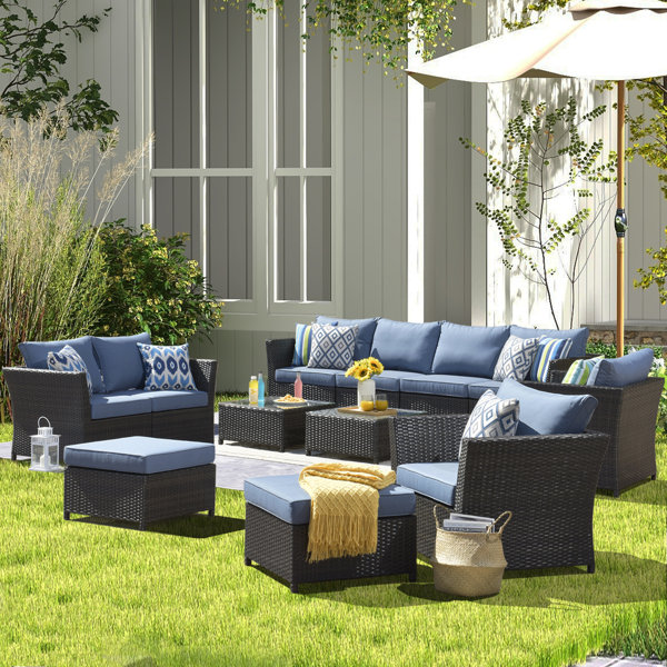 Red Barrel Studio® Joelliane 12 Piece Rattan Sofa Seating Group With